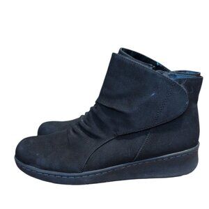 Kim Rogers Ankle Boots Black Suede zip up Sides with Adjustable Side Round Toe